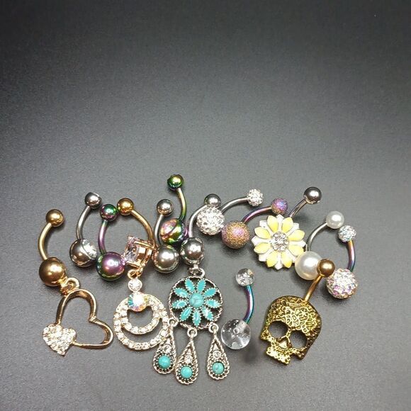 14 Stainless Steel Body Piercing Set New - Picture 1 of 2